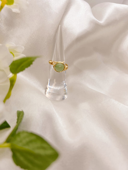 Green Aventurine Wire Wrapped Ring