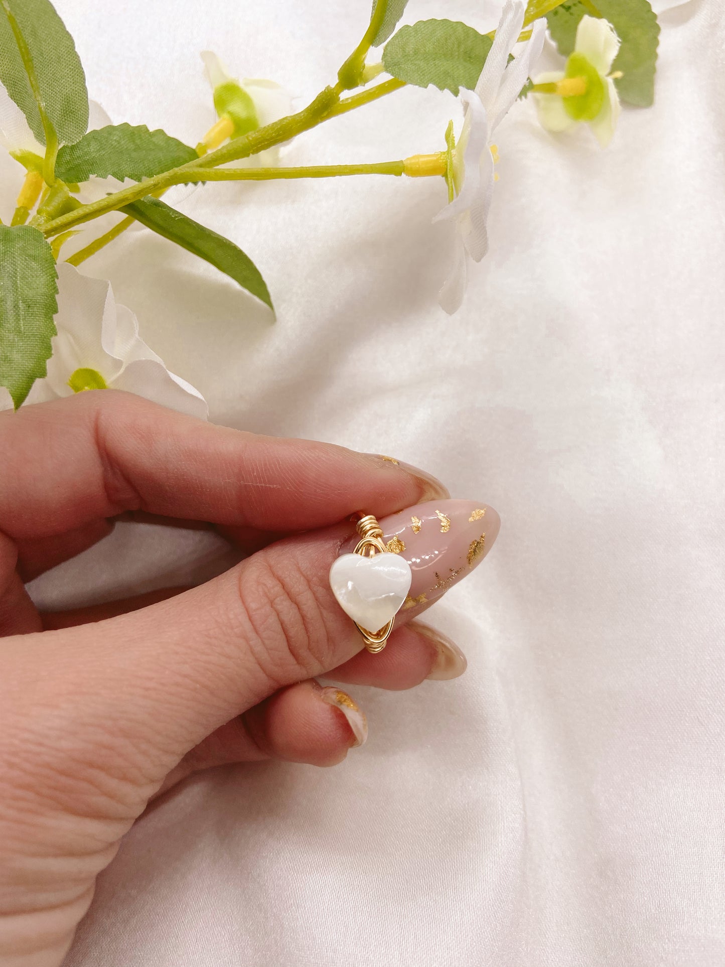 Adore You Wire Wrapped Heart Ring - White