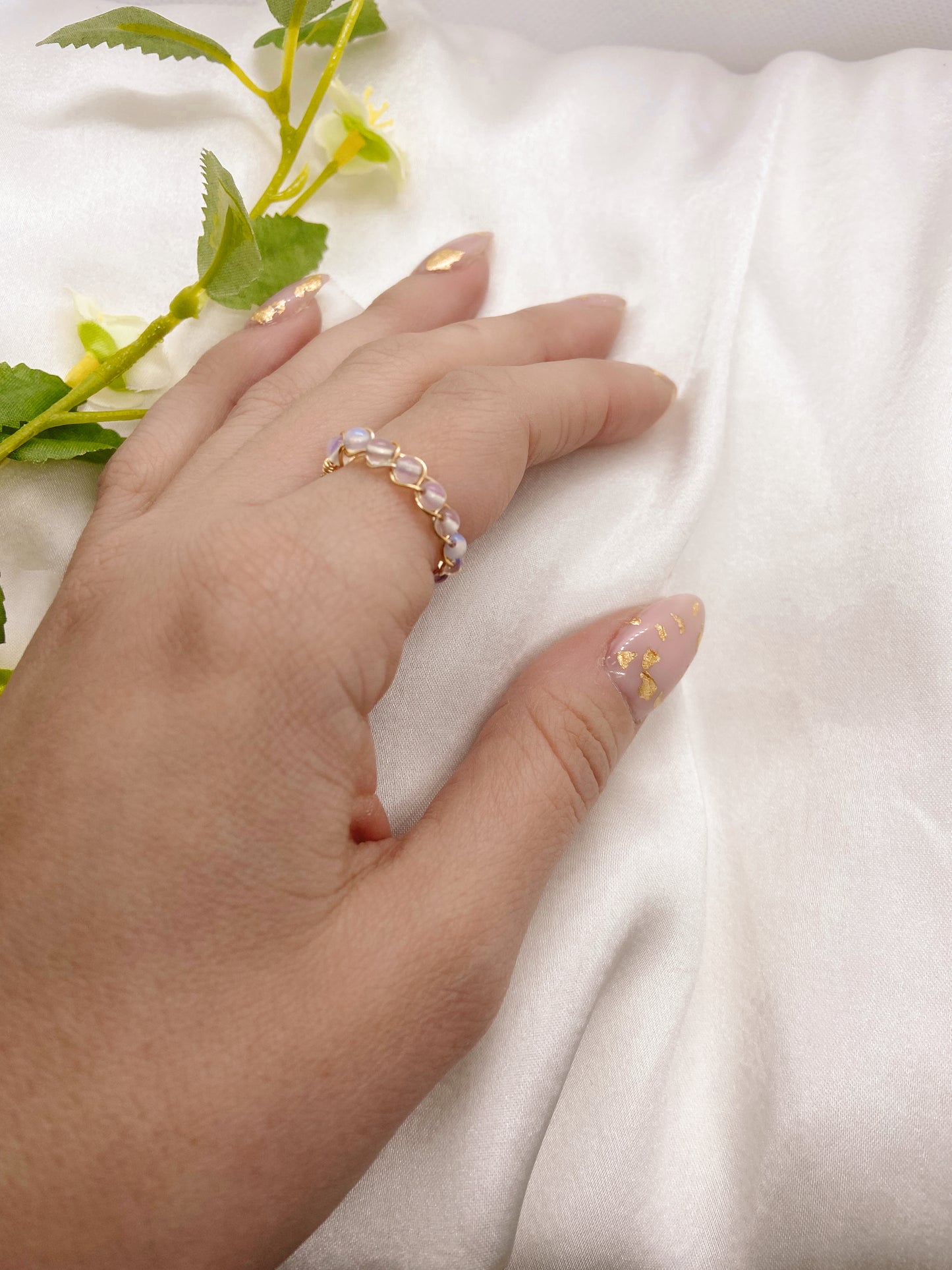 Opal Gemstone Braided Ring